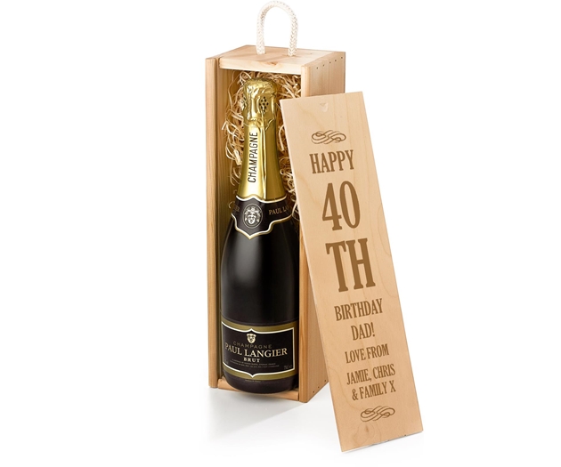 Birthday Paul Langier Champagne Gift Box With Engraved Personalised Lid